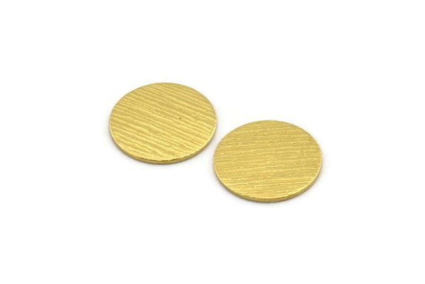 Brass Round Tag, 24 Textured Raw Brass Round Tags, Brass Blanks (14x0.80mm) A1988