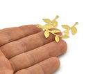 Brass Leaf Charm, 50 Textured Raw Brass Leaf Charms With 1 Loop, Findings (35x19x040mm) A1979