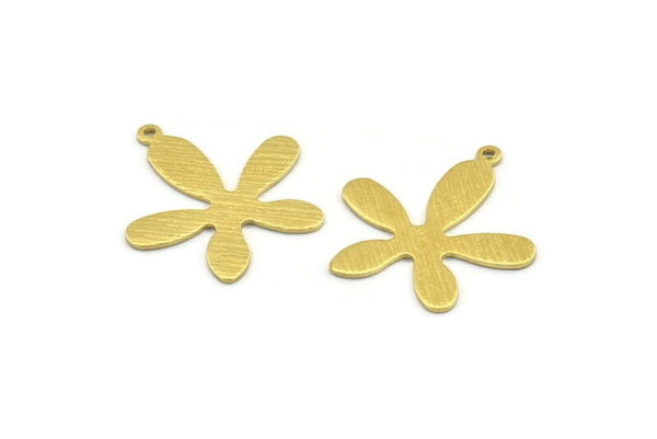 Brass Leaf Charm, 12 Textured Raw Brass Leaf Charms With 1 Loop (27x25x0.80mm) A1977