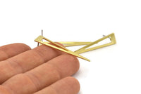 Brass Triangle Earring, 8 Raw Brass Triangle Stud Earrings (40x8x0.80mm) M156 A1822