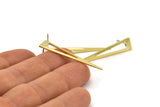 Brass Triangle Earring, 8 Raw Brass Triangle Stud Earrings (40x8x0.80mm) M156 A1822