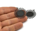 Black Sun Charm, 8 Oxidized Black Brass Sun Pendants With 1 Loop, Findings (33x30x0.50mm) A1519 S1109