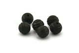 Black Ball Bead, 10 Oxidized Black Brass Spacer Beads, Findings (12mm) D1238 S1105