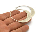 Silver Drop Charm, 2 Antique Silver Plated Brass Drop Charms With 1 Loop, Earrings, Findings (54x42x0.80mm) D1139 H1589