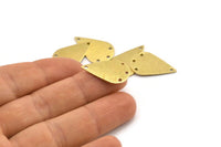 Brass Drop Charm, 12 Textured Raw Brass Drop Charms With 4 Holes (23x15x0.80mm) A1918