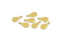 Brass Drop Charm, 50 Raw Brass Drop Charms With 1 Hole, Blanks (15x8x0.80mm) A1890