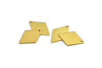 Brass Diamond Charm, 12 Textured Raw Brass Rhombus Charms With 1 Hole (24x17x0.80mm) A1915