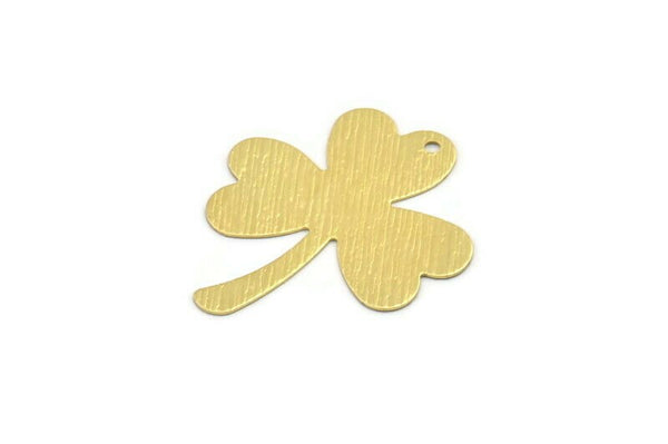 Brass Flower Charm, 12 Textured Raw Brass Flower Charms With 1 Hole (30x25x0.40mm) A1874