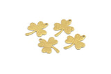 Brass Flower Charm, 50 Textured Raw Brass leaf Charms With 1 Hole (17x14x0.40mm) A1873