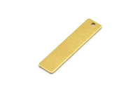 Brass Rectangle Charm, 10 Textured Raw Brass Rectangle Charms With 1 Loop (35x8x0.80mm) A1882