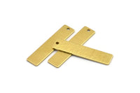 Brass Rectangle Charm, 10 Textured Raw Brass Rectangle Charms With 1 Loop (35x8x0.80mm) A1882