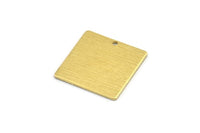 Brass Square Charm, 8 Textured Raw Brass Square Charms With 1 Hole (20x0.80mm) A1886