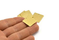 Brass Square Charm, 8 Textured Raw Brass Square Charms With 1 Hole (20x0.80mm) A1886
