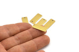 Brass Rectangle Charm, 24 Textured Raw Brass Rectangle Charms With 1 Loop (20x8x0.80mm) A1883