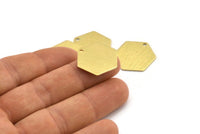 Brass Hexagon Charm, 8 Textured Raw Brass Hexagon Charms With 1 Hole (23x20x0.80mm) A1893