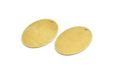 Brass Oval Charm, 6 Textured Raw Brass Oval Charms With 1 Hole (32x23x0.80mm) A1894