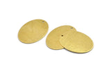 Brass Oval Charm, 6 Textured Raw Brass Oval Charms With 1 Hole (32x23x0.80mm) A1894