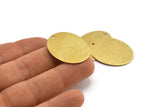 Brass Oval Charm, 6 Textured Raw Brass Oval Charms With 1 Hole (32x23x0.80mm) A1894