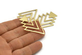 Brass Triangle Blank, 4 Raw Brass Tree Blanks (47x33x1mm) M01445
