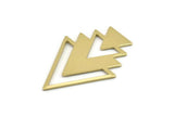 Brass Triangle Blank, 4 Raw Brass Tree Blanks (47x33x1mm) M01444