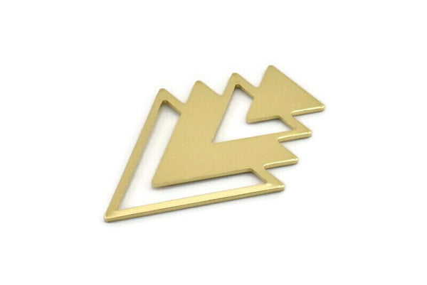 Brass Triangle Blank, 4 Raw Brass Tree Blanks (47x33x1mm) M01444