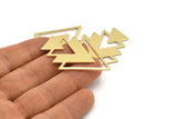 Brass Triangle Blank, 4 Raw Brass Tree Blanks (47x33x1mm) M01444