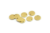 Brass Round Charm, 50 Textured Raw Brass Round Tags With 1 Hole (8x0.80mm) A1865
