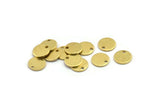 Brass Round Charm, 50 Textured Raw Brass Round Tags With 1 Hole (8x0.80mm) A1865