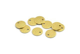 Brass Round Charm, 50 Textured Raw Brass Round Tags With 1 Hole (10x0.80mm) A1853