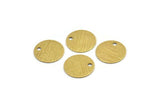 Brass Round Charm, 50 Textured Raw Brass Round Tags With 1 Hole (12mm) A1852