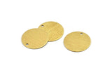 Brass Round Charm, 24 Textured Raw Brass Round Tags With 1 Hole (16mm) A1880