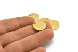 Brass Round Charm, 12 Textured Raw Brass Round Tags With 1 Hole (16x0.80mm) A1867