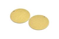Brass Round Charm, 4 Textured Raw Brass Round Tags With 1 Hole (30x0.80mm) A1869