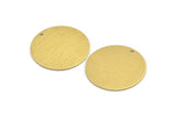 Brass Round Charm, 4 Textured Raw Brass Round Tags With 1 Hole (30x0.80mm) A1869
