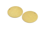 Brass Round Charm, 4 Textured Raw Brass Round Tags With 1 Hole (32x0.80mm) A1871