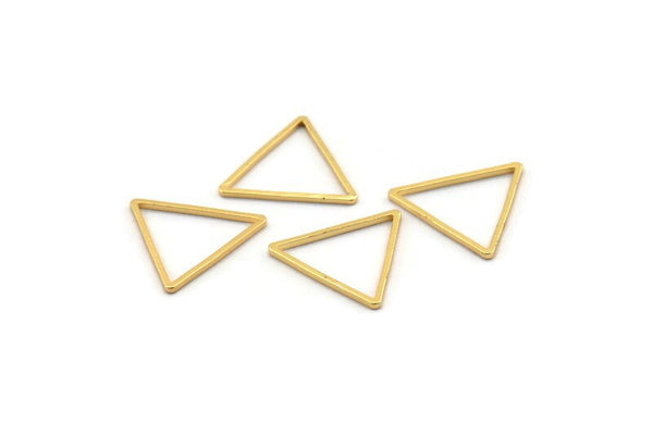 Gold Triangle Ring, 12 Gold Plated Brass Triangle Rings, Charms (17x17x17mm) Bs-1123