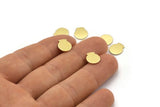 Brass Round Tag, 50 Raw Brass Round Stamping Blanks, Findings (10x9x0.80mm) M01594