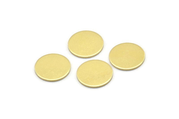 Brass Round Tag, 24 Raw Brass Round Stamping Blanks, Findings (14x0.80mm) M01590