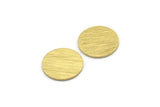 Brass Round Tag, 24 Textured Raw Brass Round Stamping Blanks, Findings (14x0.80mm) M01583