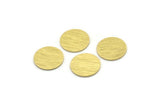 Brass Round Tag, 24 Textured Raw Brass Round Stamping Blanks, Findings (14x0.80mm) M01583
