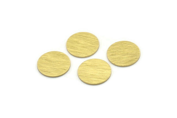 Brass Round Tag, 24 Textured Raw Brass Round Stamping Blanks, Findings (14x0.80mm) M01583