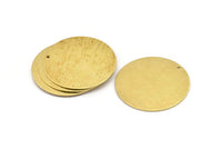 Brass Round Charm, 2 Textured Raw Brass Round Tags With 1 Hole (40x0.80mm) A1868