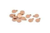 Copper Cabochon Tag, 100 Raw Copper Cabochon Tags With 1 Loop, Stamping Tags (8x6x0.70mm) M01431