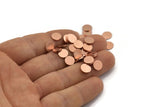 Copper Round Tag, 50 Raw Copper Brass Round Stamping Blanks, Findings (7x0.80mm) M01607