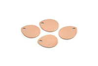 Copper Drop Charm, 12 Raw Copper Drop Charms With 1 Hole, Stamping Blanks (12x0.70mm) M01426
