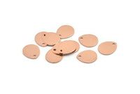 Copper Drop Charm, 12 Raw Copper Drop Charms With 1 Hole, Stamping Blanks (12x0.70mm) M01426