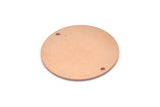 Copper Round Charm, 4 Raw Copper Round Charms With 2 Holes, Stamping Blanks (30x0.80mm) M01600