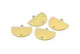 Semi Circle Charm, 10 Textured Raw Brass Half Moon Charms With 1 Loop And 1 Hole, Stamping Blank (22x17x0.70mm) M01443