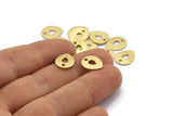 Brass Drop Charm, 12 Textured Raw Brass Drop Charms With 1 Hole, Stamping Blanks (12x0.70mm) M01595