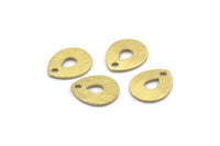 Brass Drop Charm, 12 Textured Raw Brass Drop Charms With 1 Hole, Stamping Blanks (12x0.70mm) M01596